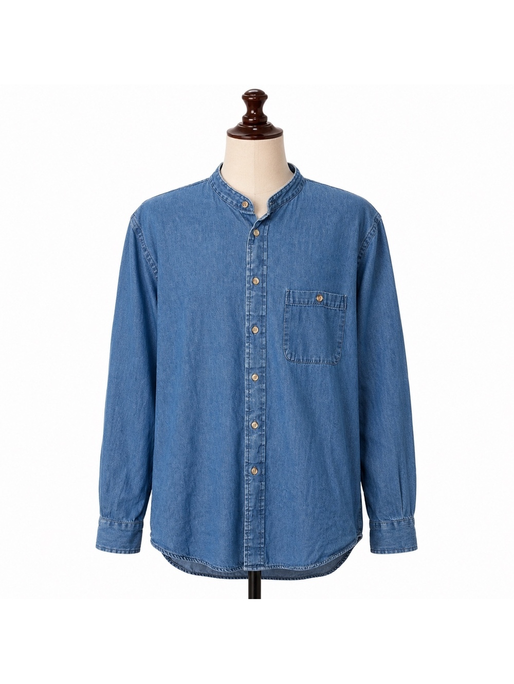 The Arrow Company Men’s 100% Cotton Chambray Band Collar Shirt 17 34/35 2XL